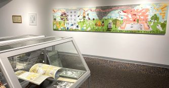 Criss Library Landscape. Caitlin Cass Exhibition. The Suffrage Song. Image provided by Cass.