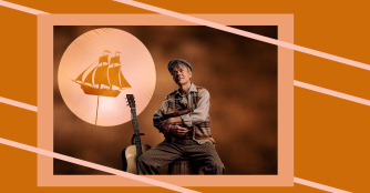 Poster for The Old Man and The Old Moon featuring an actor posing in character against a stylized, moonlit backdrop.