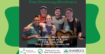 The Chancey Brothers band posing together for a promotional photo. Image property of Irish Heritage Month Omaha.