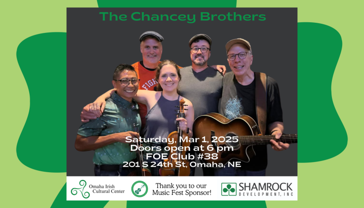 The Chancey Brothers band posing together for a promotional photo. Image property of Irish Heritage Month Omaha.