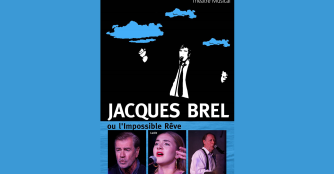 Poster for a French-language musical tribute to Jacques Brel at The Joslyn’s Abbott Hall.