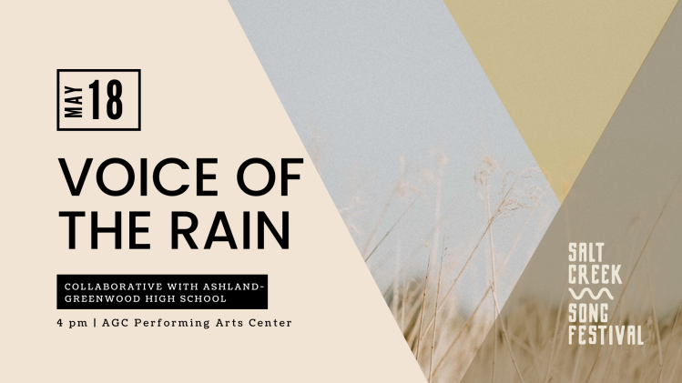 Poster for the 2025 Salt Creek Song Festival featuring event dates, performer names, and musical imagery in a colorful, artistic layout.