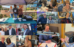 Collage of KVNO hosts and staff