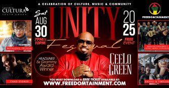 The promotional image for Untity Fest. Images of the musical lineup accompany the date and time of the festival.