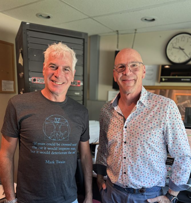 Jeff and Todd Simon in the studio