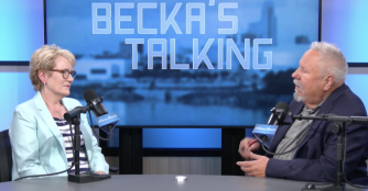 Screenshot of Sherry Brownrigg on Tom Becka's podcast, Becka's Talking.