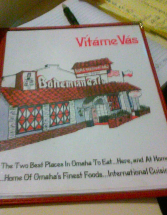 One of the Bohemian Cafe menus Miranda bought at the auction.