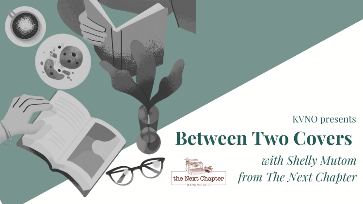 A stack of books with reading glasses on top, representing the “Between Two Covers” segment from The Next Chapter bookstore.