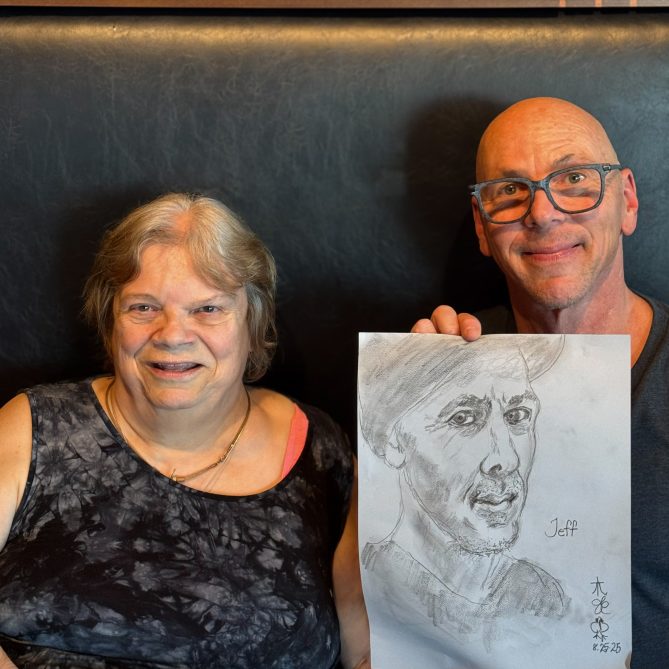Jacki Cser, artist behind sketch of Jeff Koterba.