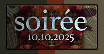 Soiree graphic with the date of the Soiree event - 10.10.2025