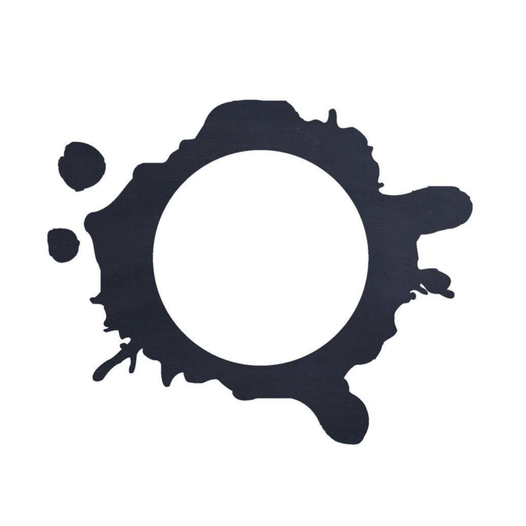 The letter “o” from the KANEKO Gallery logo appears in an ink blot style, with organic, fluid edges.