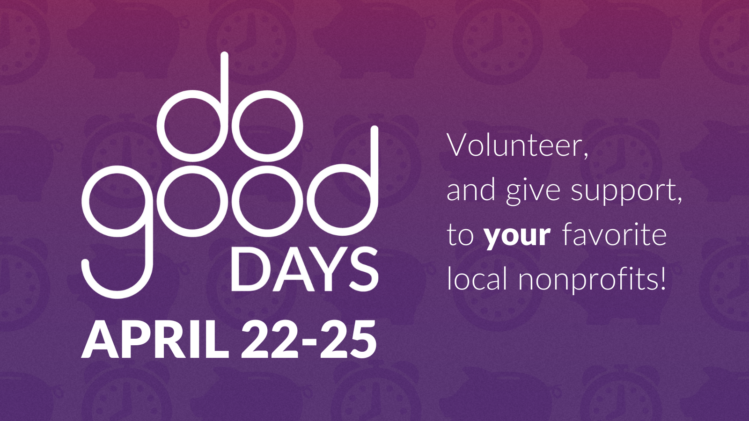 Colorful promotional poster for Do Good Days 2026 featuring bold text, community-focused imagery, and a call to volunteer and support local nonprofits.