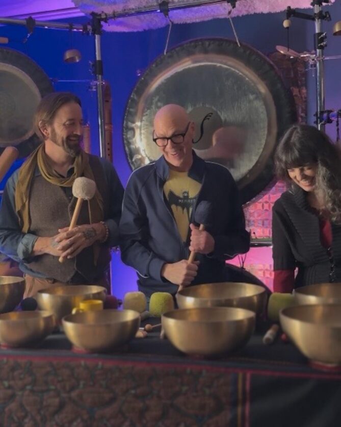 Jeff standing in between Astara and Orion. All three are laughing. 