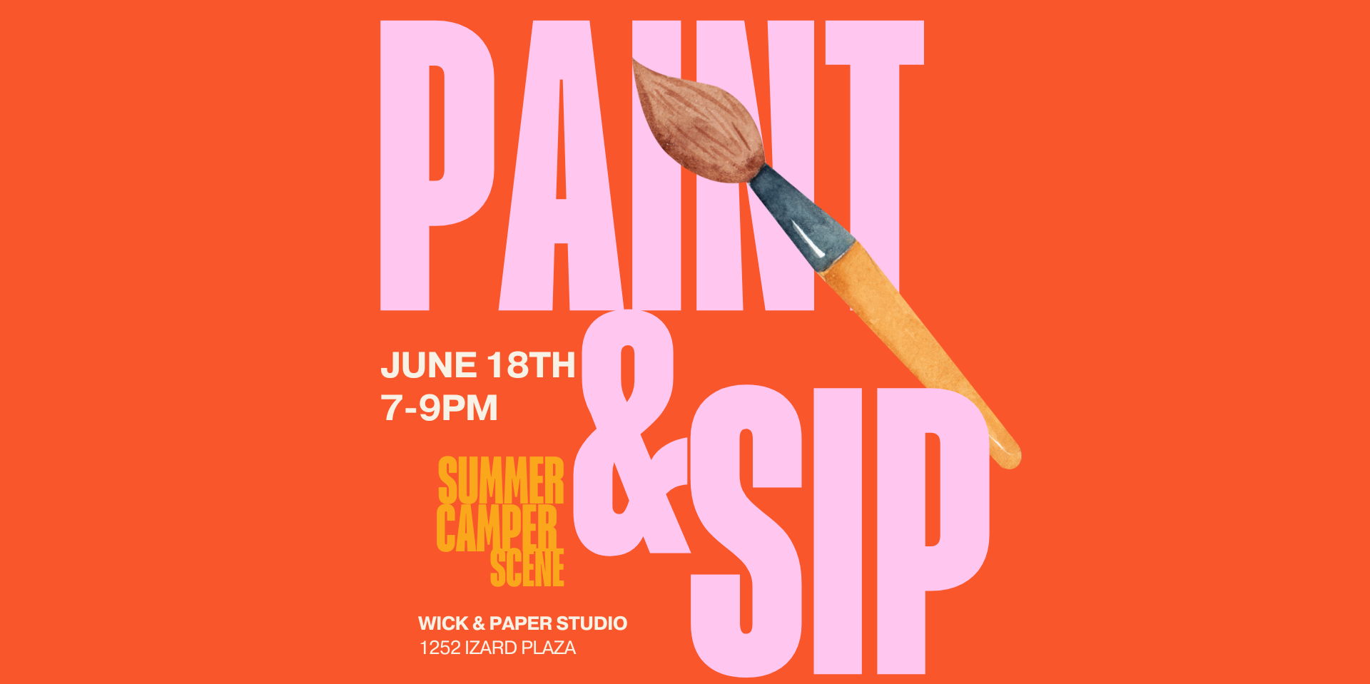 Poster for the Paint & Sip event.