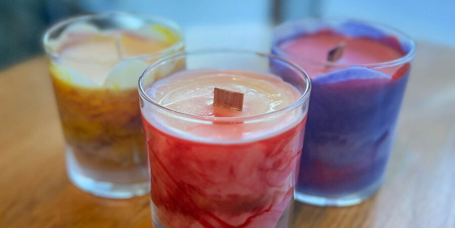 Custom made colorful candles