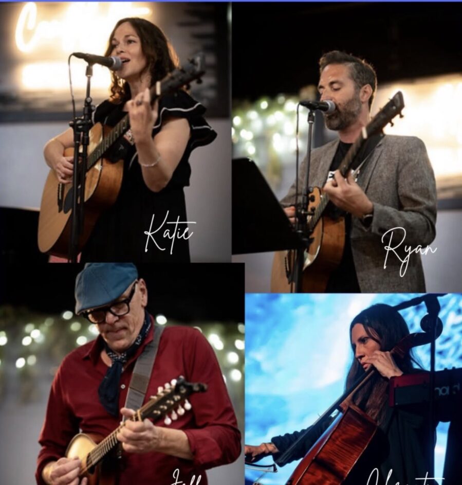 Promotional image for C&C Omaha’s concert at Clover24 featuring four different artists from Les French Squares.