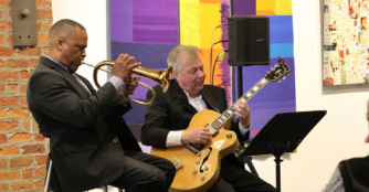 Promotional photo for Gallery 1516’s Bagels and Sometimes Bach series featuring guitarist Ron Cooley and trumpeter Daryl White, who open the fall series Sept. 13.